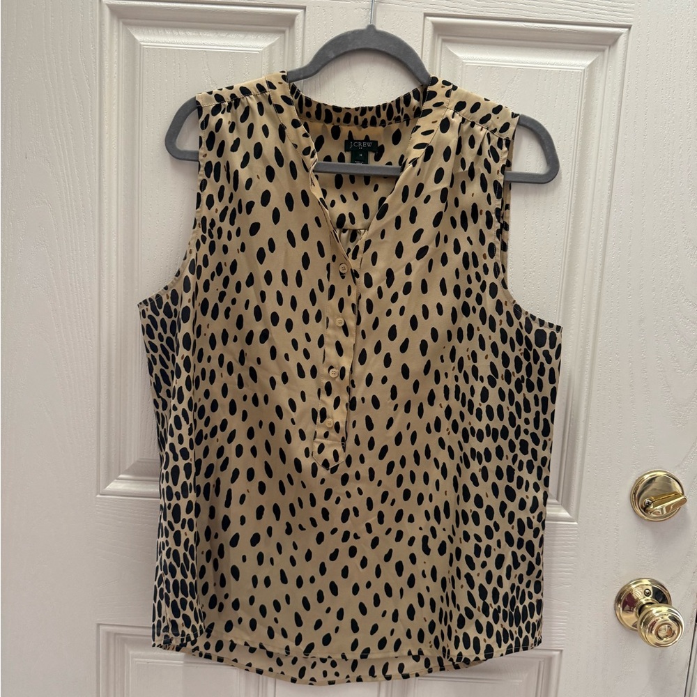 Jcrew animal cheetah print sleeveless blouse